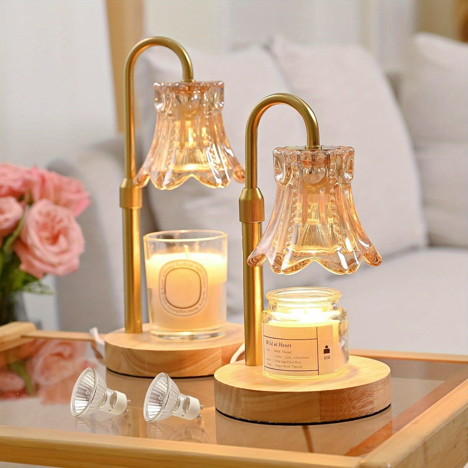 Candle Warmer Lamp 2-Pack Adjustable Fragrance Wax Heater