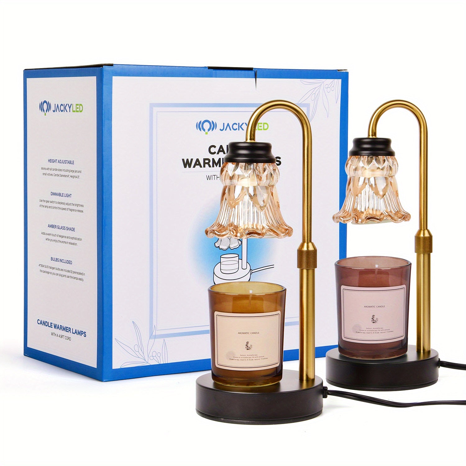 Fragrance Candle Warmer Lamp 2-Pack Adjustable with Dimmer