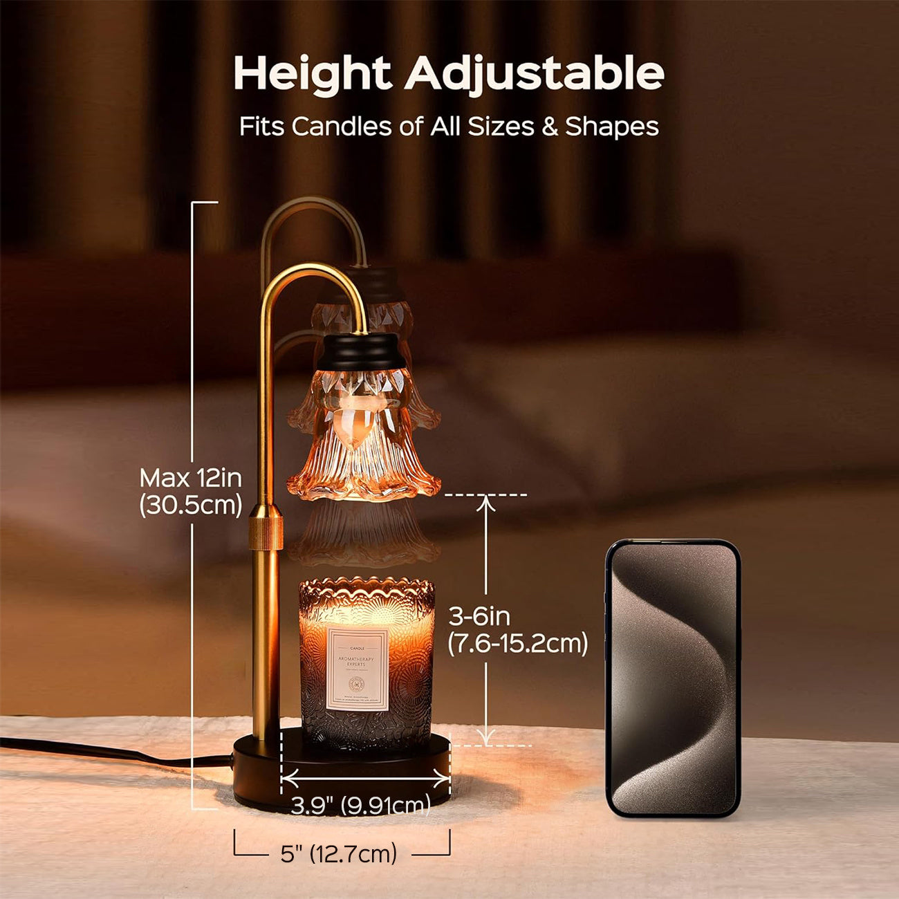 Fragrance Candle Warmer Lamp 2-Pack Adjustable with Dimmer
