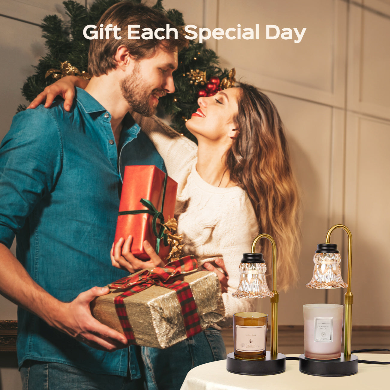 Fragrance Candle Warmer Lamp 2-Pack Adjustable with Dimmer