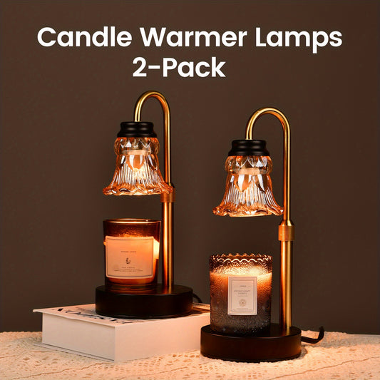 Fragrance Candle Warmer Lamp 2-Pack Adjustable with Dimmer
