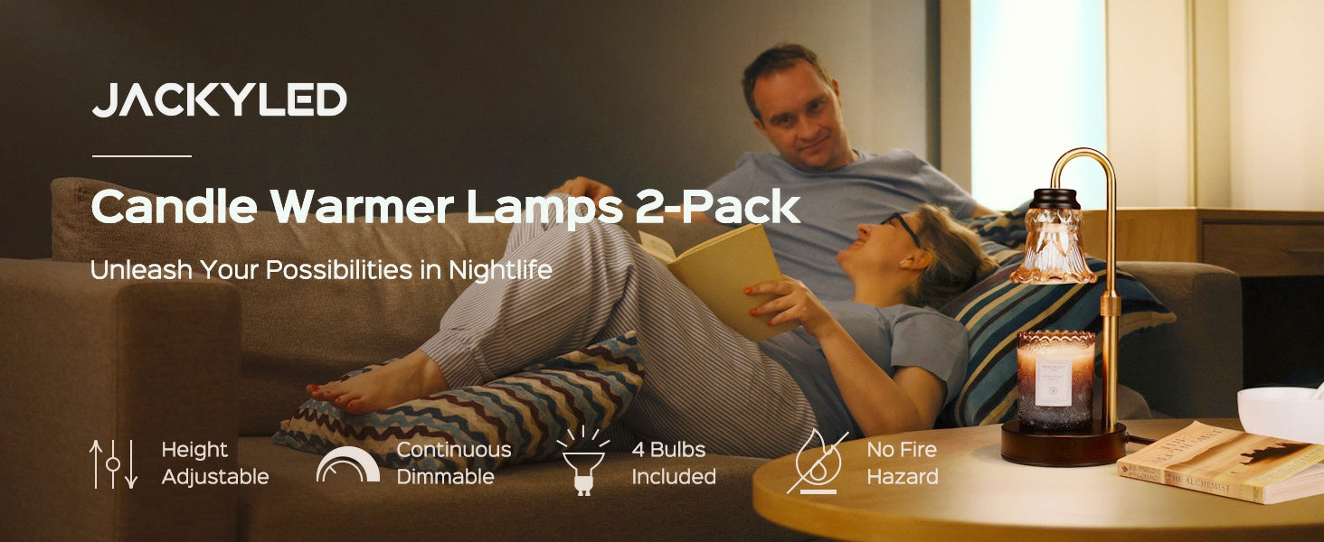 Fragrance Candle Warmer Lamp 2-Pack Adjustable with Dimmer
