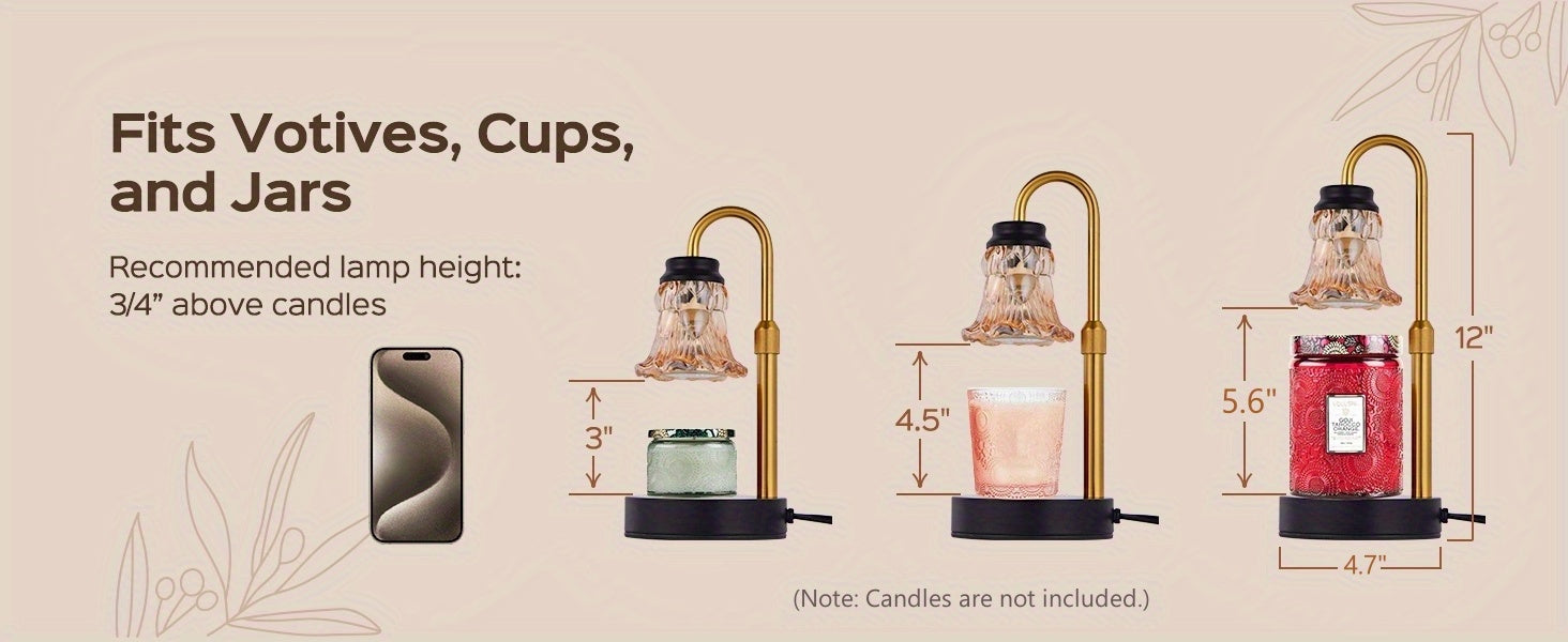 Fragrance Candle Warmer Lamp 2-Pack Adjustable with Dimmer