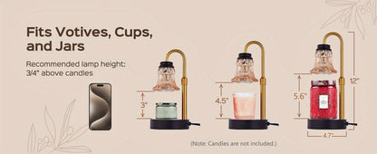 Fragrance Candle Warmer Lamp 2-Pack Adjustable with Dimmer