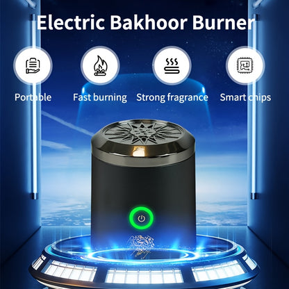 Portable Mini Aromatherapy Incense Burner, USB Car Charcoal Burner for Arabic OUD BUKHOOR, Durable Metal Construction, No Fragrance Empty Bottle