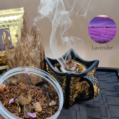 [80g Premium Smokeless Oud Incense] 80g Premium Oud Bakhoor Incense - Natural Lavender Aroma, Wood Material, Ideal for Ramadan & Eid ul Adha, Smokeless, No Feathers