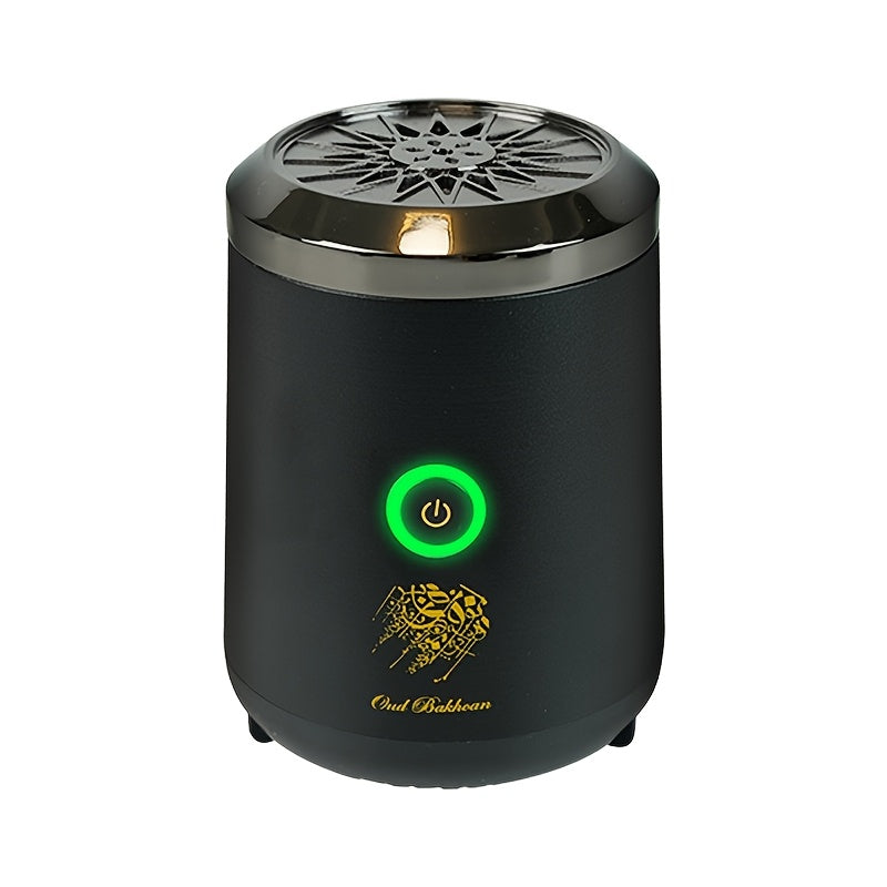 Portable Mini Aromatherapy Incense Burner, USB Car Charcoal Burner for Arabic OUD BUKHOOR, Durable Metal Construction, No Fragrance Empty Bottle