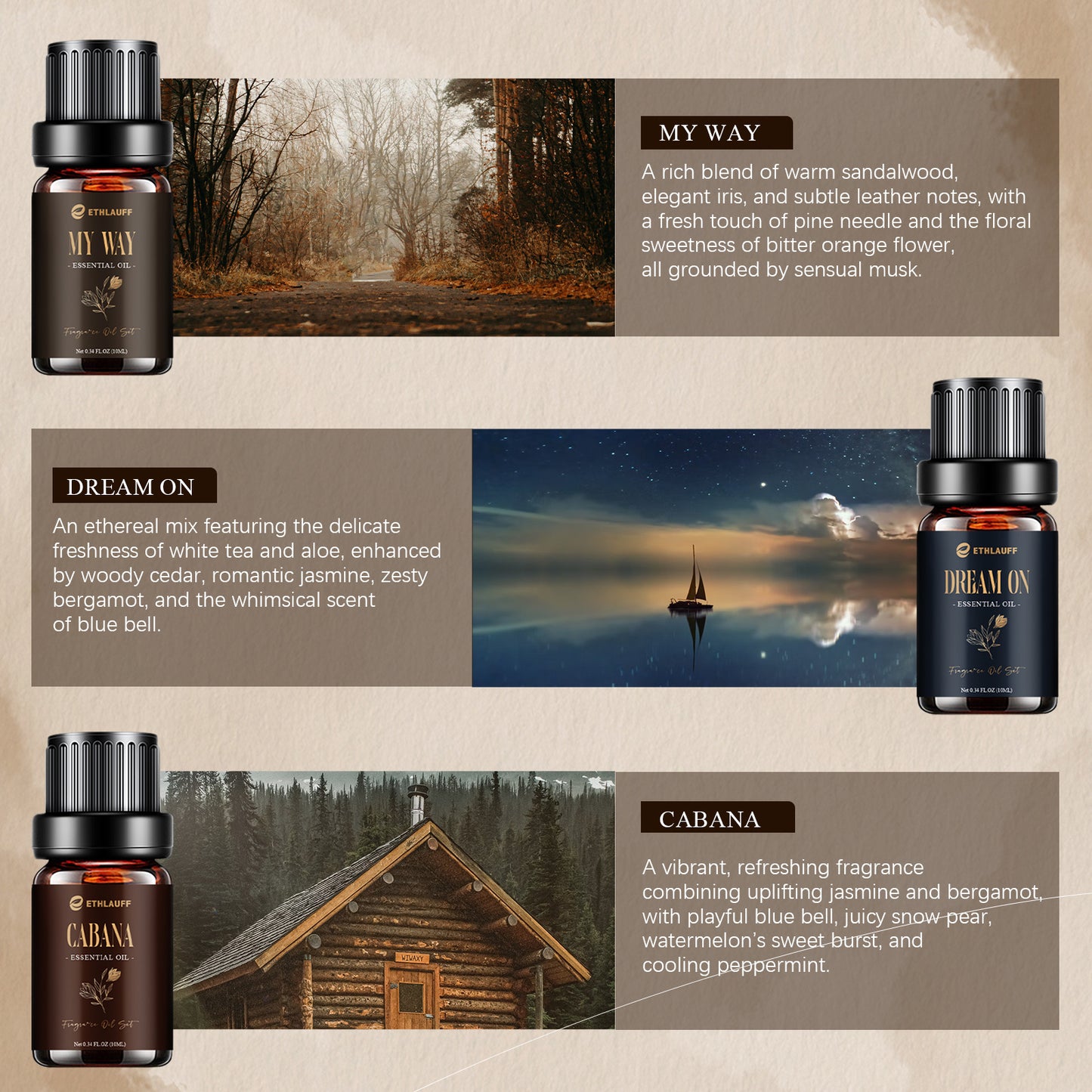 Mens Essential Oils Set, Men Scents Fragrance Oil, Essential Oils f... - 10ml