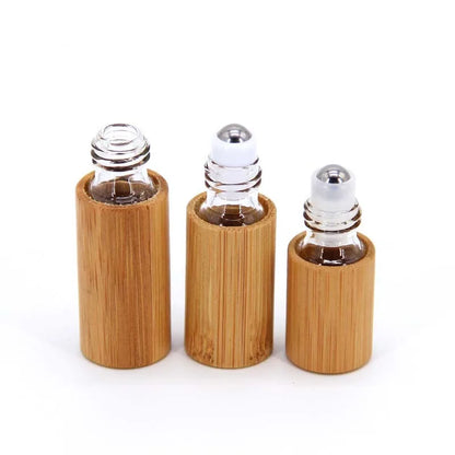 3ml 5ml 10ml Bamboo Wood Bottle Perfume Empty Oil Bottle Stainless ...