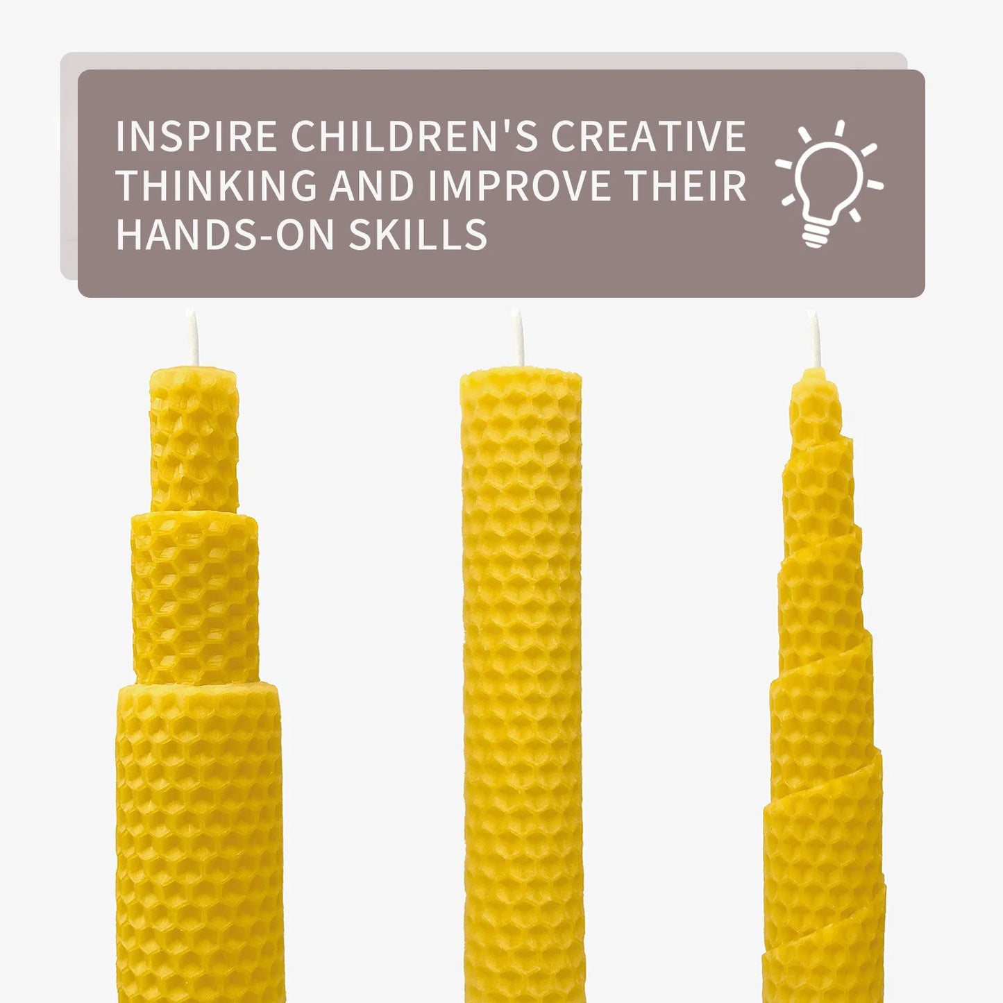 10pcs Beeswax Candles Handmade No Fragrance No Additives Luxury High - 100ml