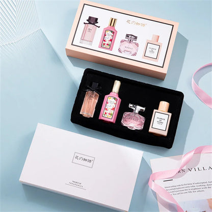 Feminine Charm Perfume Women Gift Box Four Piece Set Plant Floral Scent Pheromone Lasting Fragrance