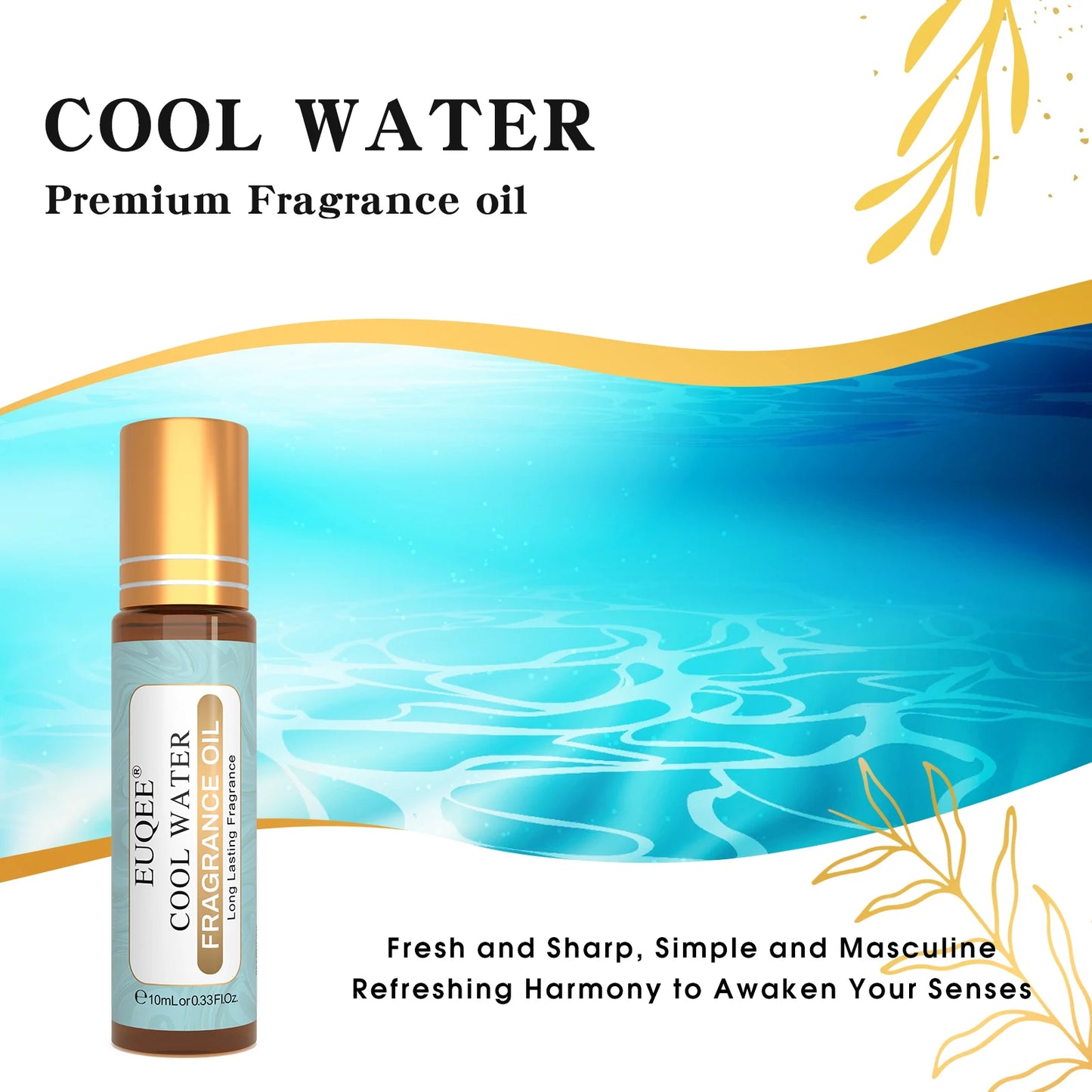 EUQEE 10ml Premium Men's Fragrance Oil For Car Diffuser Aromatherapy Vanilla Musk Leather Amber Romance Aroma Essential Oils