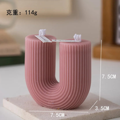 U Shaped Candle Scented Ribbed Aesthetic Decorative Gift