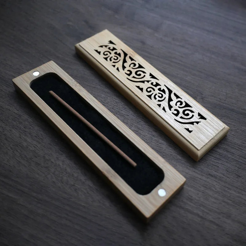 Bamboo Incense Box – Agarwood Holder for Home & Tea Ceremony