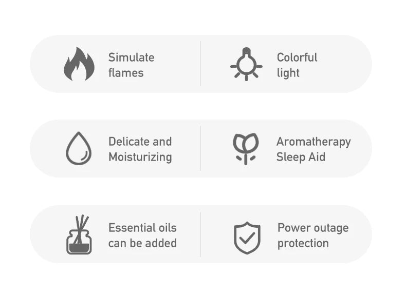 Essential Oil Diffuser Portable 7-Color Flame Aromatherapy