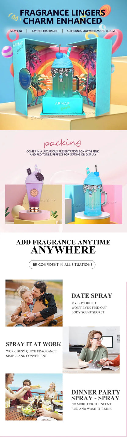 Armaf Island Bliss For Men Eau de Parfum Spray Armaf Delights Yum Yum For Women Long-lasting Fragrance Original Arabic Perfume