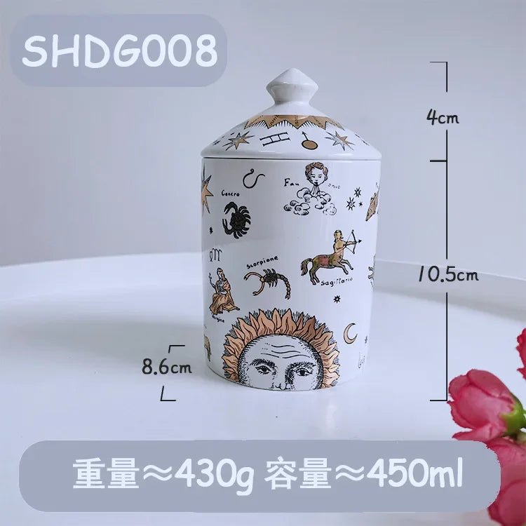 Creative Face Aromatherapy Candle Jar Ceramic Jewelry Storage Jar B... - 100ml