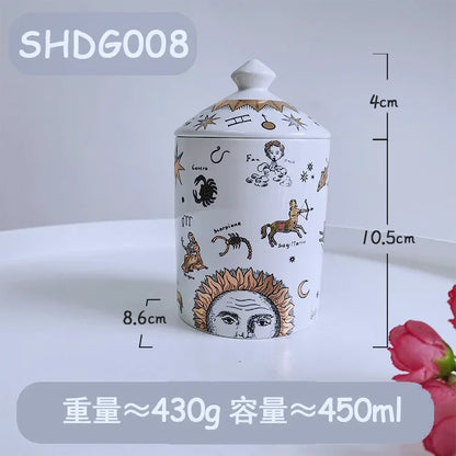 Creative Face Aromatherapy Candle Jar Ceramic Jewelry Storage Jar B... - 100ml