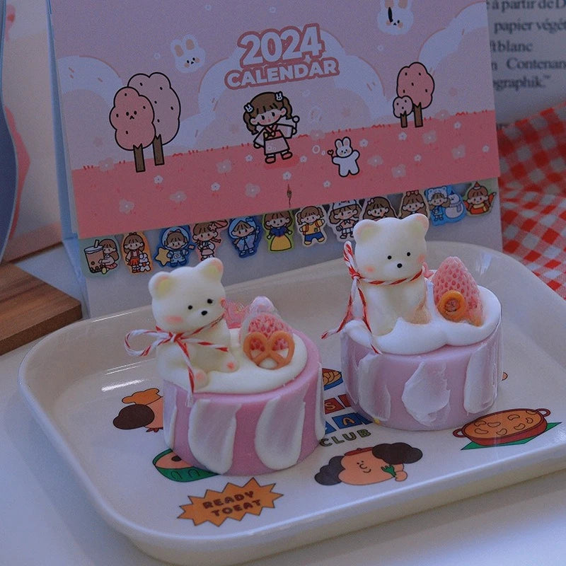 Aromatic Bear Candle Cute Dessert Design Sweet Scented Gift