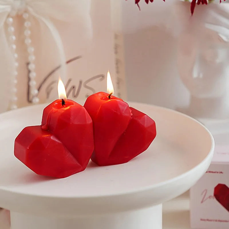 Heart Shaped Scented Candles – Romantic Red Aromatherapy Gift