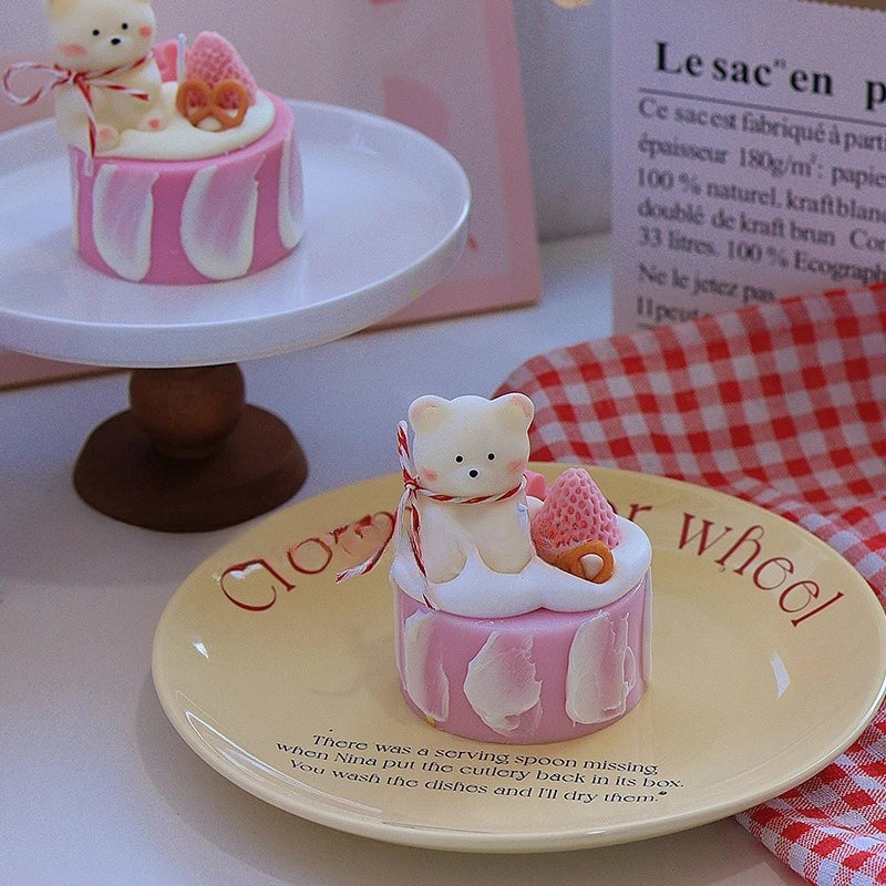 Aromatic Bear Candle Cute Dessert Design Sweet Scented Gift