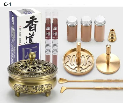 Brass Incense Burner Set – Holder & Fragrance Kit for Yoga - 100ml