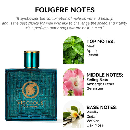 Eros EDP, Fougère Notes Men's Colognes Vanilla, Green Leaves, Fresh & Spicy Fragrance Spray for Man
