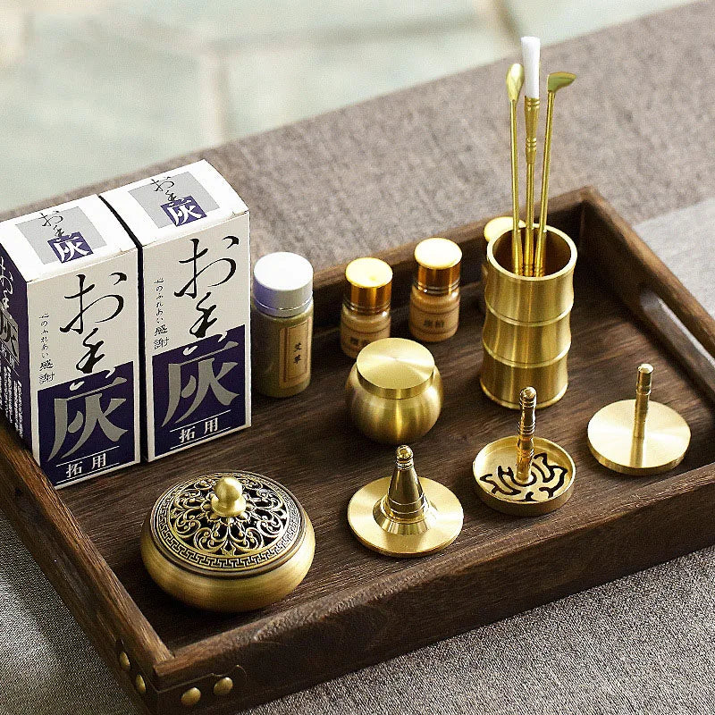 Brass Incense Burner Set – Holder & Fragrance Kit for Yoga