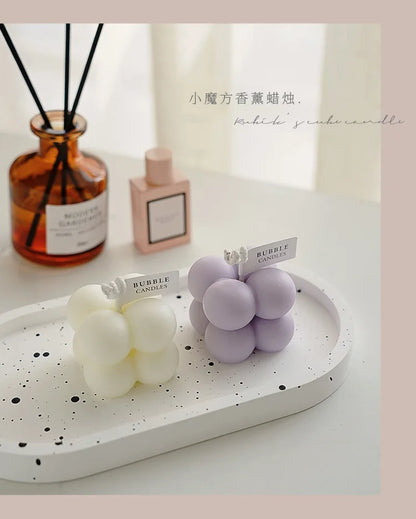 1Pc Lovely Color Cube Bubble Scented Candle Bedroom Living Room Fra... - 100ml