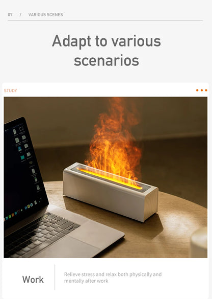 Essential Oil Diffuser Portable 7-Color Flame Aromatherapy