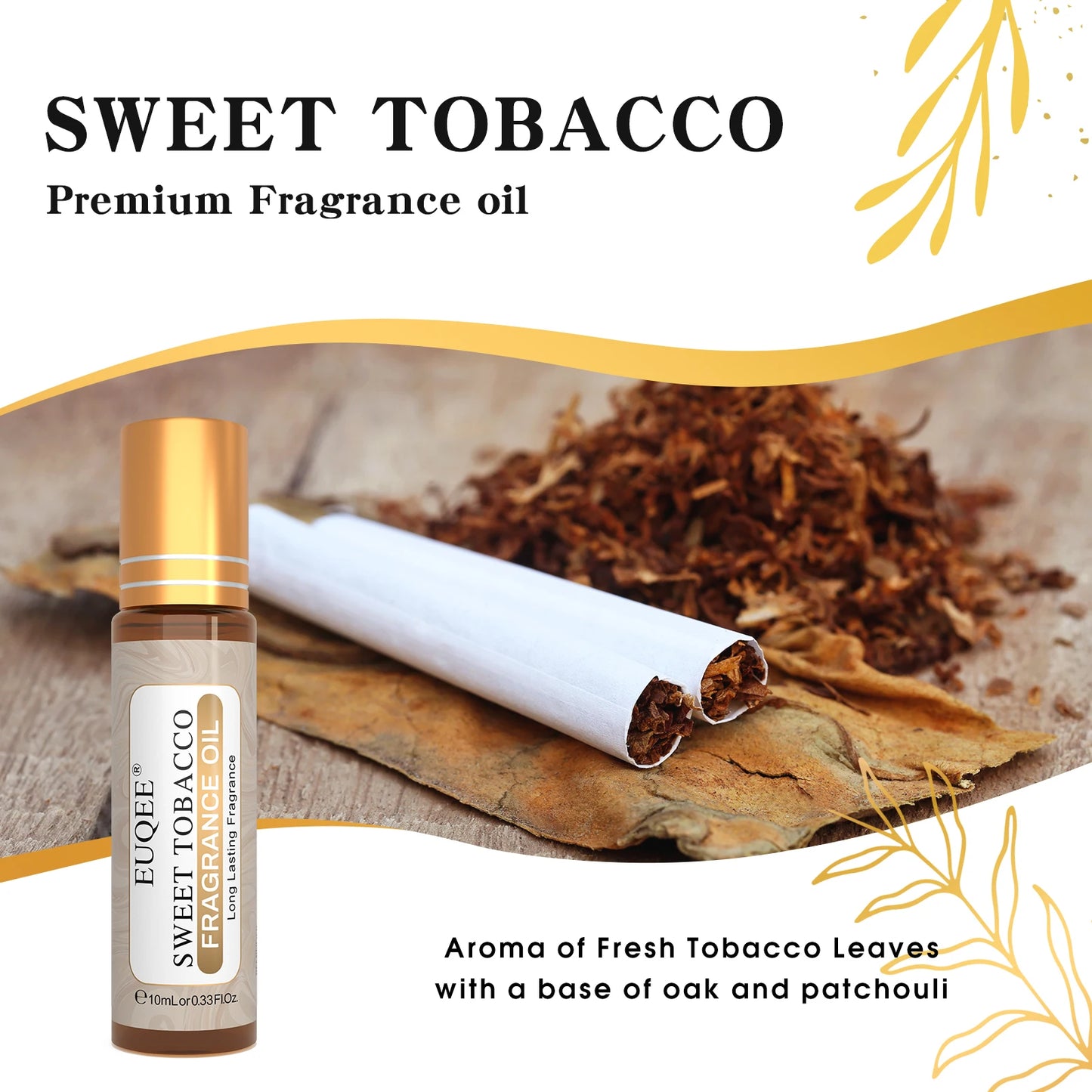 EUQEE 10ml Premium Men's Fragrance Oil For Car Diffuser Aromatherapy Vanilla Musk Leather Amber Romance Aroma Essential Oils