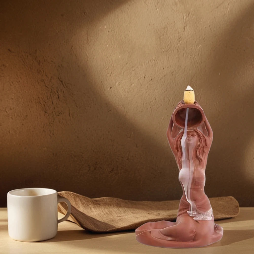 Waterfall Incense Burner Holder Beauty Sculpture Incense Burner Waterfall Incense Holder For Home Office House Decor