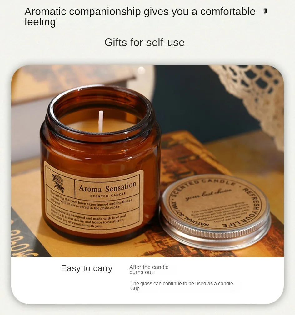 Aromatherapy essential oil candle smokeless soybean candle cup hous... - 100ml
