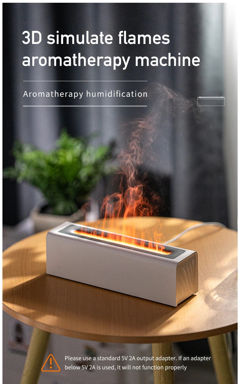 Essential Oil Diffuser Portable 7-Color Flame Aromatherapy