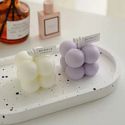 1Pc Lovely Color Cube Bubble Scented Candle Bedroom Living Room Fra... - 100ml