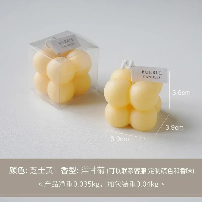 1Pc Lovely Color Cube Bubble Scented Candle Bedroom Living Room Fra... - 100ml