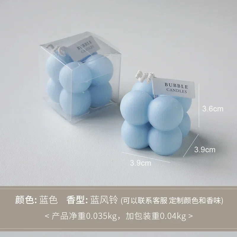 1Pc Lovely Color Cube Bubble Scented Candle Bedroom Living Room Fra... - 100ml
