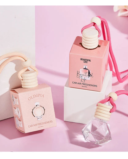 Pink car fragrance car interior accessories, perfume pendant car supplies, fresh air car fragrance