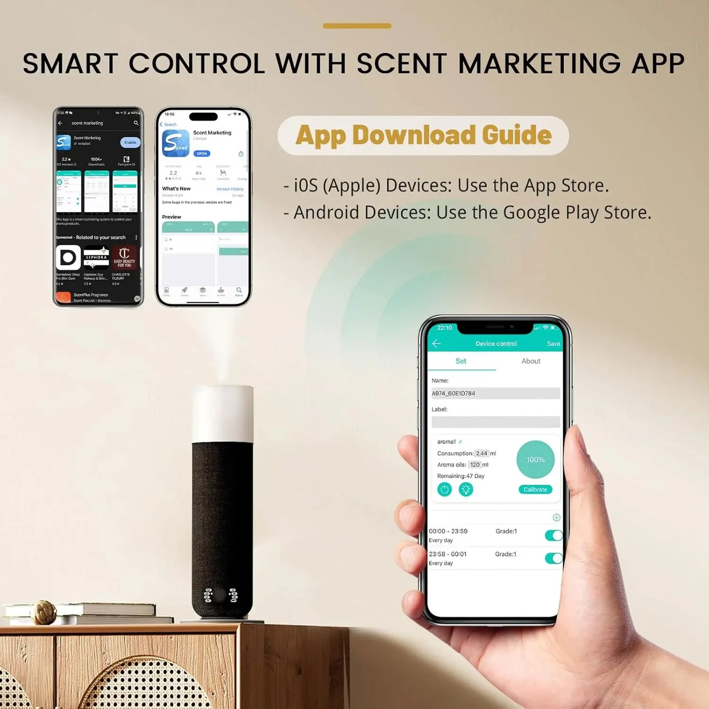 Hotel Room Fragrance Diffuser Machine Waterless Essential Oil Diffu... - 100ml