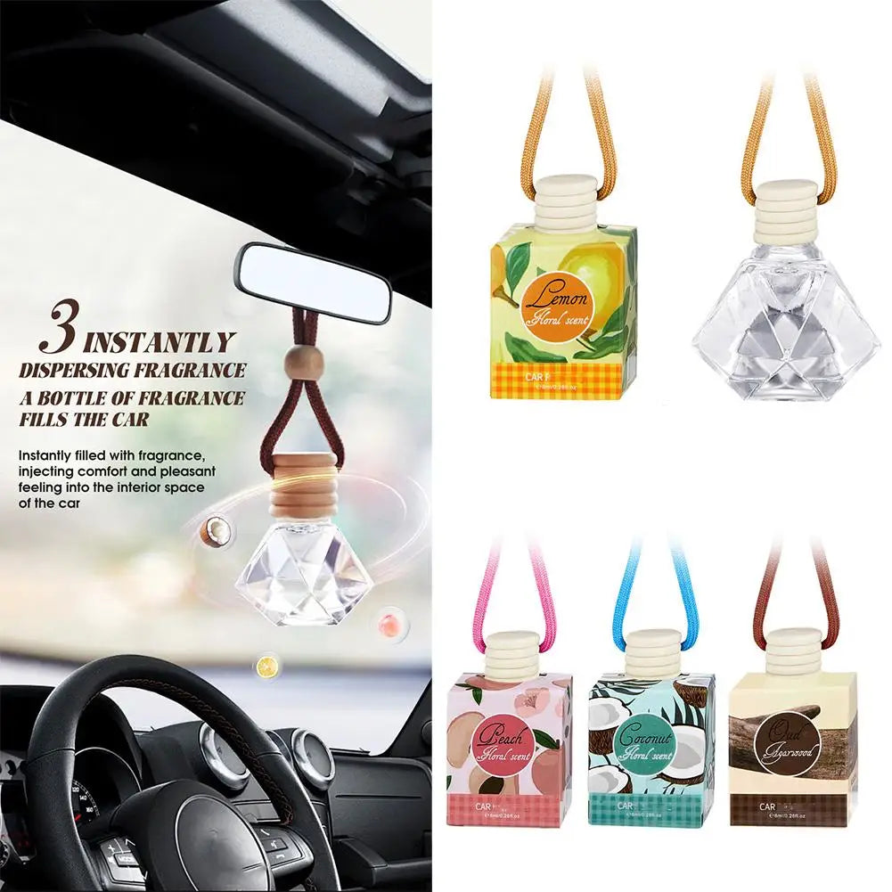 Hanging Car Interior Aromatherapy, Car Air Freshener, Long Lasting Fragrance For Car & Home Lemon / Peach Flower / Coconut /Oud