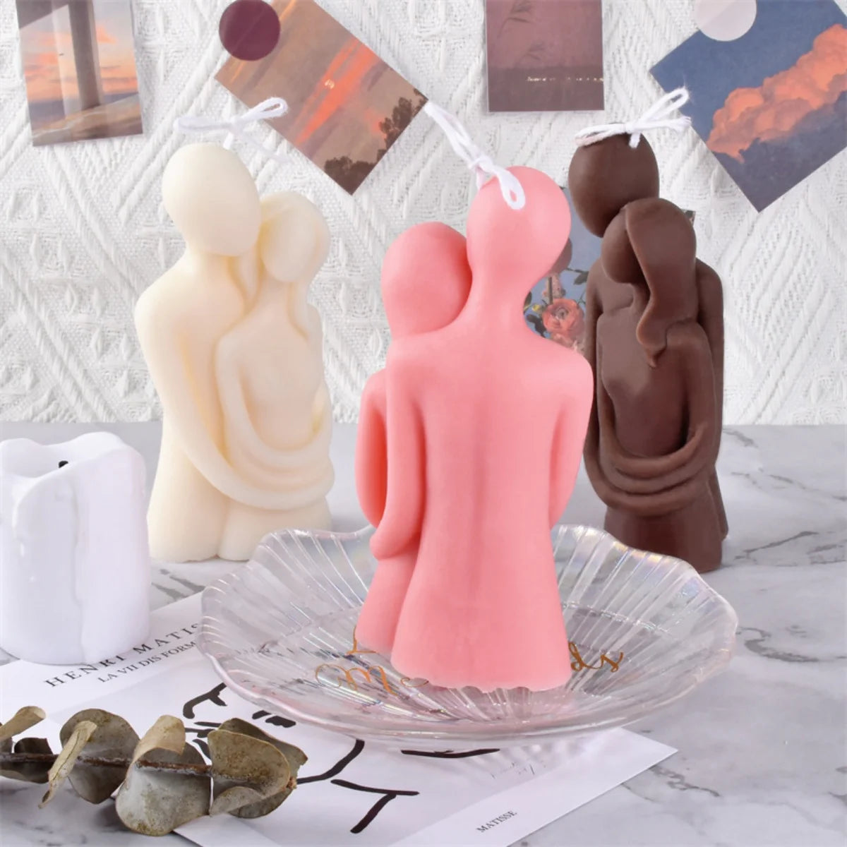 3D Embracing Men Women Scented Candle Simple Couple Lover Body Soy ... - 100ml