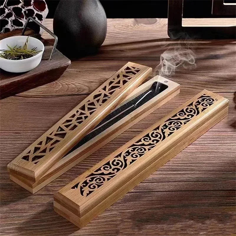 Bamboo Incense Box – Agarwood Holder for Home & Tea Ceremony