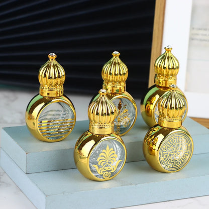 10ml Mini Essential Oil Roller Bottle Gold Crown Shape Perfume Bott...