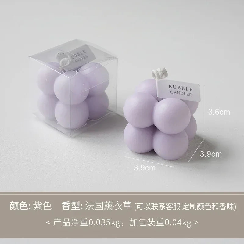 1Pc Lovely Color Cube Bubble Scented Candle Bedroom Living Room Fra... - 100ml