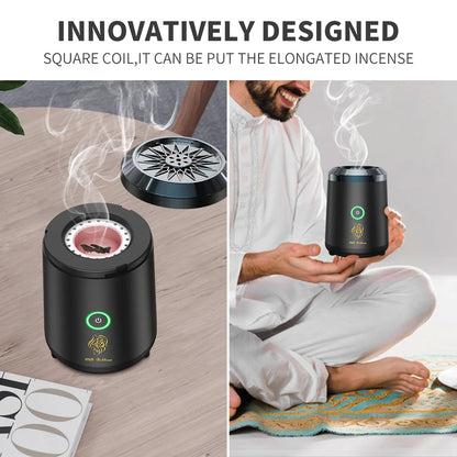 Portable Electric Incense Burner Arabic Bakhoor Aroma Diffuser Arabian Rechargeable Bukhoor Holder