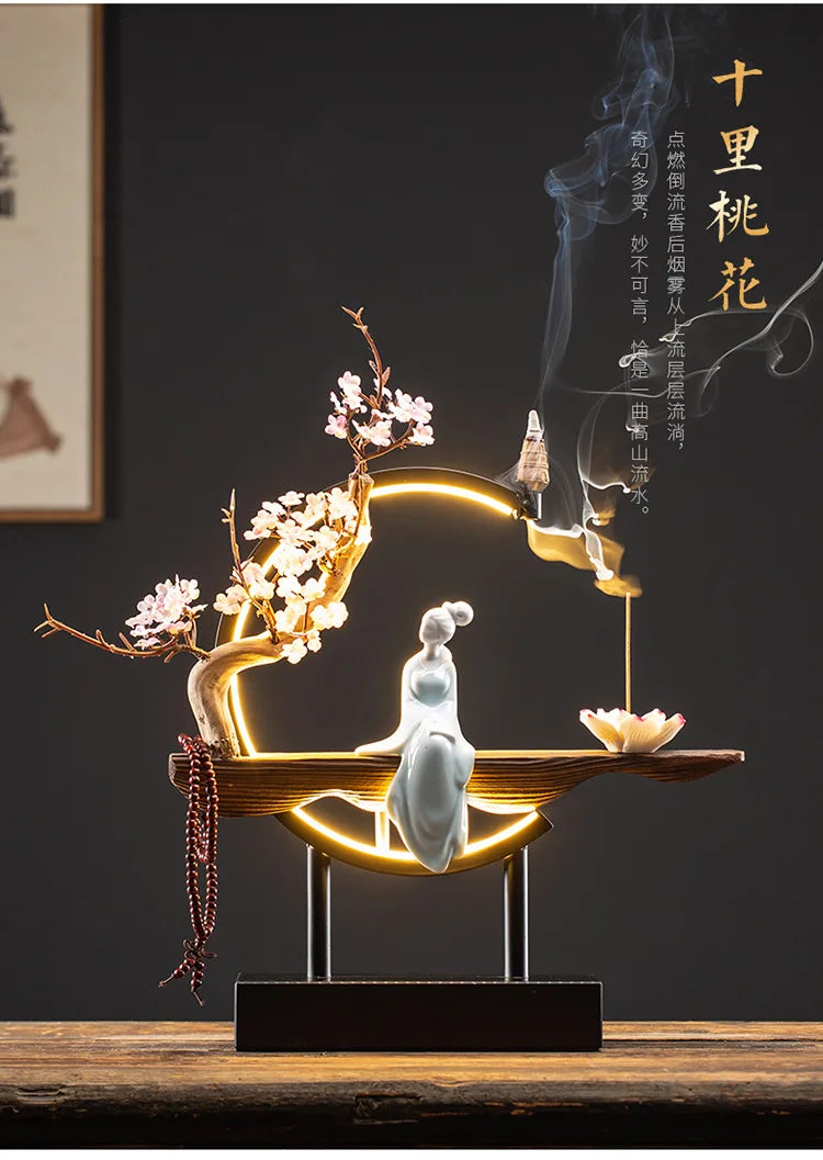 Style Backflow Incense Burner LED Light USB Circle Ceramic ... - 100ml