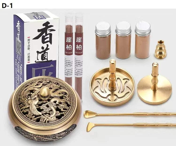 Brass Incense Burner Set – Holder & Fragrance Kit for Yoga - 100ml