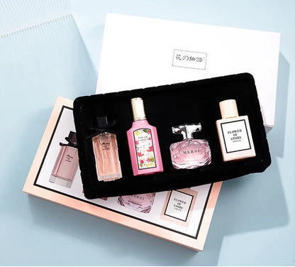 Feminine Charm Perfume Women Gift Box Four Piece Set Plant Floral Scent Pheromone Lasting Fragrance