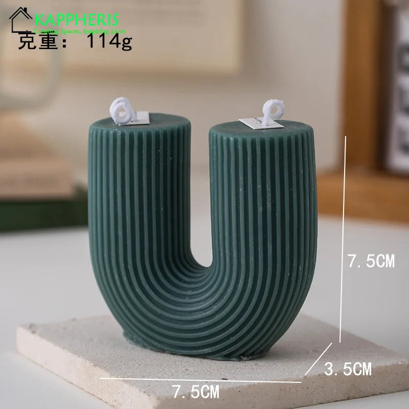 U Shaped Candle Scented Ribbed Aesthetic Decorative Gift