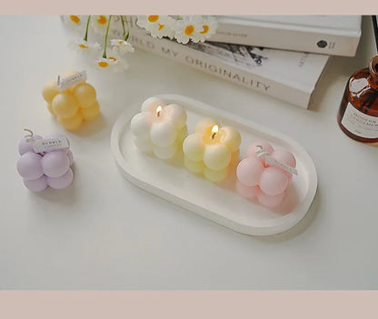 1Pc Lovely Color Cube Bubble Scented Candle Bedroom Living Room Fra... - 100ml